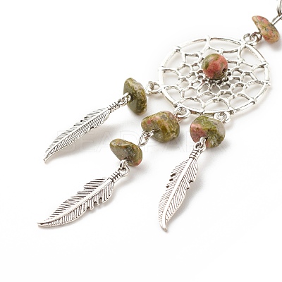 Natural Unakite Keychain KEYC-JKC00346-03-1