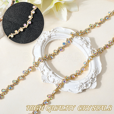 S-shaped Glass Rhinestone and Iron Cup Chains DIY-WH20032-25G-02-1