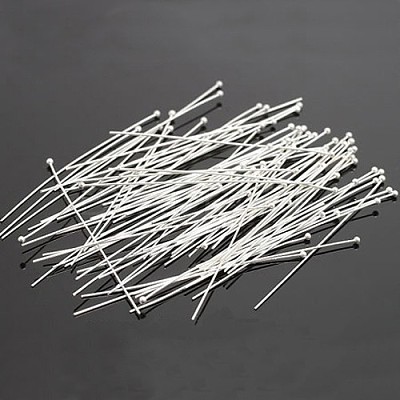 Silver Color Plated Brass Ball Head Pins X-RP0.5X40mm-S-1