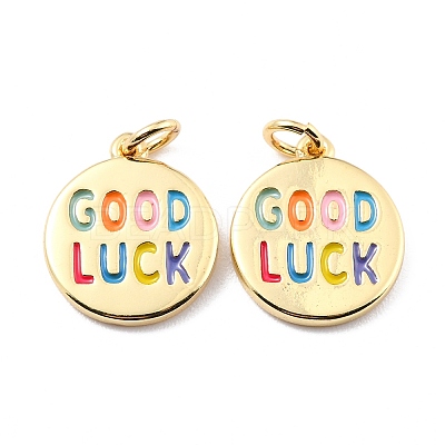 Brass Enamel Pendants X-KK-K250-25G-1
