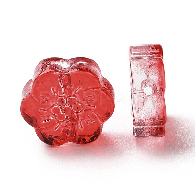 Transparent Spray Painted Glass Beads GLAA-I050-02-1