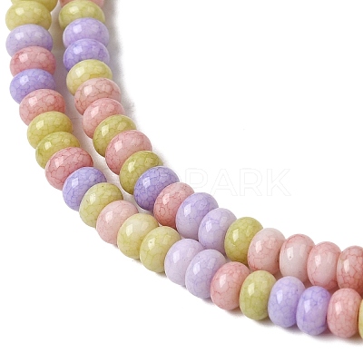 Cracked Opaque Glass Beads Strand GLAA-D306-A09-1