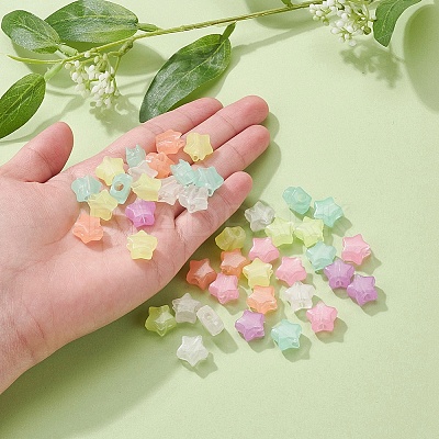 200Pcs Luminous Acrylic Beads TACR-YW0001-24-1