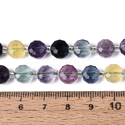 Natural Rainbow Fluorite Beads Strands G-B153-B16-1