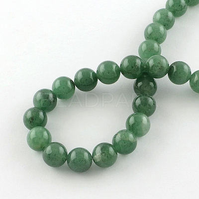 Round Natural Green Aventurine Beads Strands X-G-R331-8mm-01-1