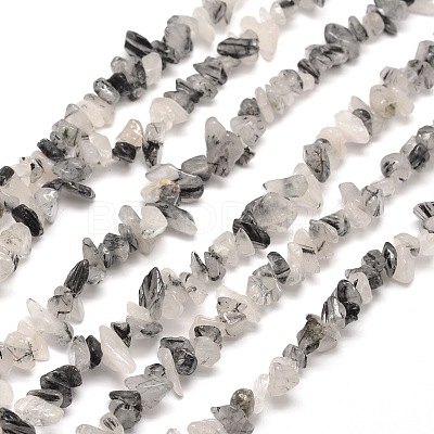 Natural Rutilated Quartz Chip Bead Strands X-G-M205-17-1