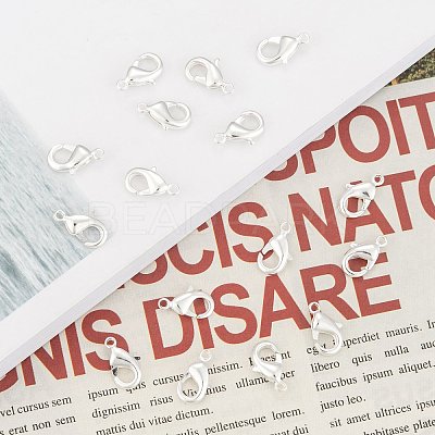Silver Color Plated Brass Lobster Claw Clasps X-KK-902-S-NF-1