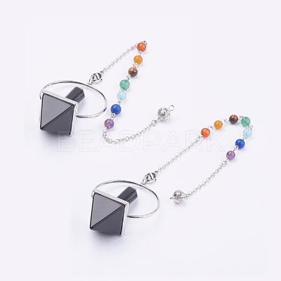 Chakra Gemstone Pyramid Dowsing Pendulums G-F515-01C-1