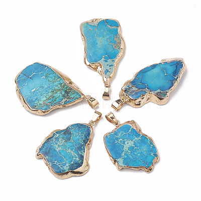 Natural Regalite/Imperial Jasper/Sea Sediment Jasper Pendants G-T104-04E-1