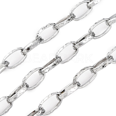 304 Stainless Steel Textured Cable Chains STAS-P386-10P-1