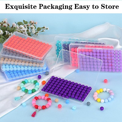 80Pcs Round Silicone Focal Beads SIL-SZ0001-24-14-1