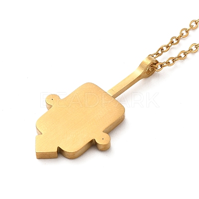 304 Stainless Steel Pandant Necklace for Men Women NJEW-O126-02G-02-1