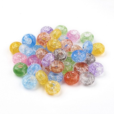 Transparent Crackle Acrylic Beads X-MACR-E025-30-1
