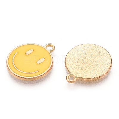 Light Gold Tone Alloy Enamel Pendants ENAM-N056-197E-1