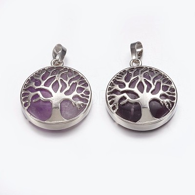 Natural Amethyst Pendants G-E449-C07-1