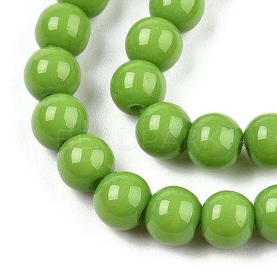 Opaque Solid Color Glass Beads Strands GLAA-T032-P6mm-06-1