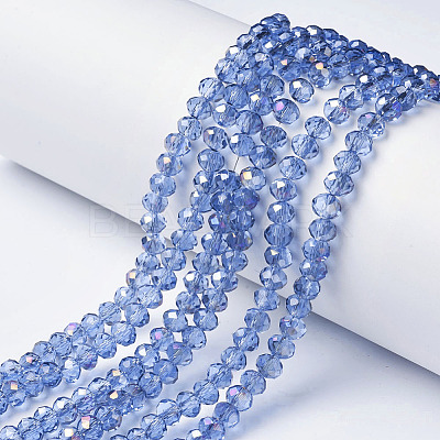 Electroplate Transparent Glass Beads Strands EGLA-A034-T2mm-F19-1