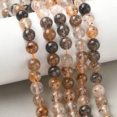 Natural Herkimer Diamond Beads Strands G-Z115-C01-8mm-1