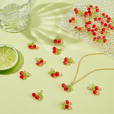 30Pcs Acrylic Glass Pendants PALLOY-ME00031-1