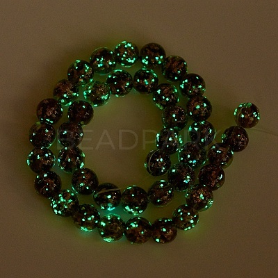 Handmade Gold Sand Lampwork Beads Strands LAMP-P051-L06-12mm-1