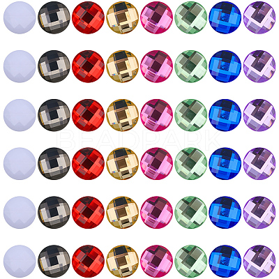 240Pcs 8 Colors Acrylic Rhinestone Cabochons GACR-CY0001-01-1