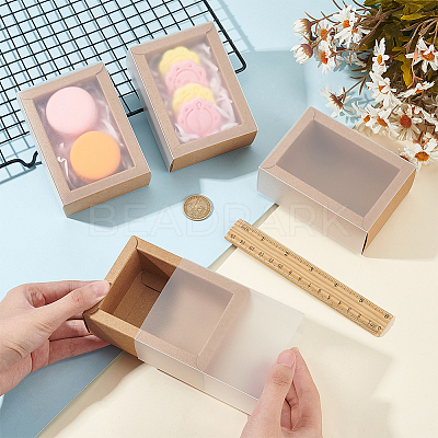 Foldable Paper Drawer Boxes with Clear Plastic Cover CON-WH0095-68B-05-1