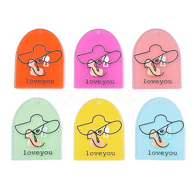 Translucent Cellulose Acetate(Resin) Pendants KY-T040-37-1