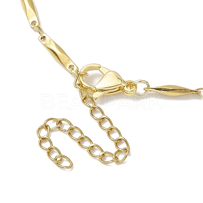304 Stainless Steel Rectangle link Chain Necklaces NJEW-JN04746-02-1