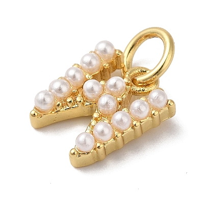 Rack Plating Brass with ABS Plastic Imitation Pearl Charms KK-B092-30W-G-1
