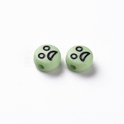 Opaque Pale Green Acrylic Beads X-MACR-N008-42-C09-1