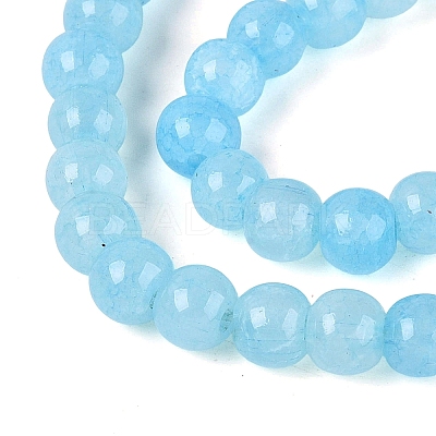 Ombre Effect Dyed Crackle Glass Beads Strands GLAA-Q106-01A-B05-1