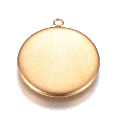 Ion Plating(IP) 304 Stainless Steel Pendant Cabochon Settings LS-X-STAS-G127-13-20mm-G-1