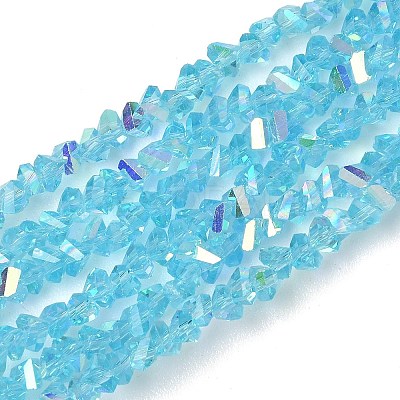 Electroplate Transparent Glass Beads Strands EGLA-P061-04C-AB20-1