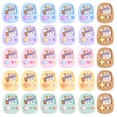 30Pcs Game Console Slime Opaque Resin Cabochons Flatback Cartoon Game Slime Resin Charms Colorful Cartoon Embellishment Cabochon for DIY Crafts Scrapbooking Phone Case Decor JX286A-1