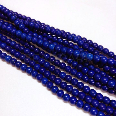 1 Strand Synthetic Turquoise Round Beads Strands X-TURQ-G106-8mm-02N-1
