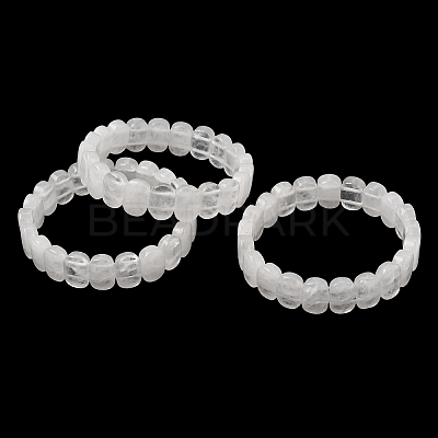Natural Quartz Crystal Beaded Stretch Bracelets for Women Men BJEW-D461-02H-1
