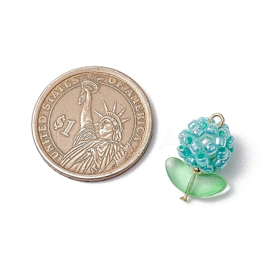 Glass Seed Beads Pendants PALLOY-MZ00592-06-1