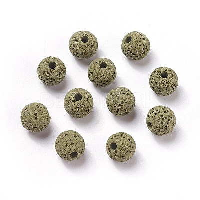 Unwaxed Natural Lava Rock Beads LS-X-G-F325-8mm-A11-1