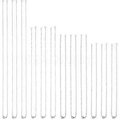 12Pcs 4 Styles 304 Stainless Steel Cable Chain Necklace Making STAS-SC0010-23P-1