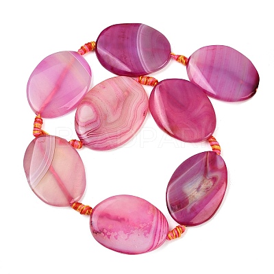Natural Banded Agate Beads Strands G-P605-L02-02-1