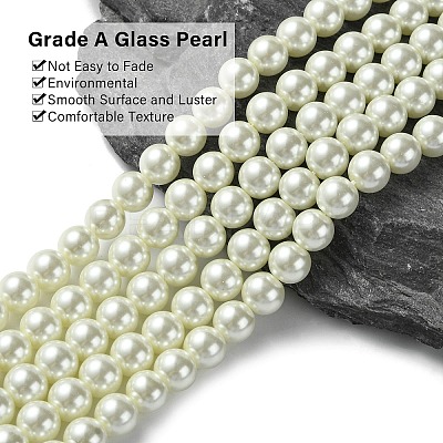 Eco-Friendly Dyed Glass Pearl Round Bead Strands X-HY-A002-8mm-RB011-1