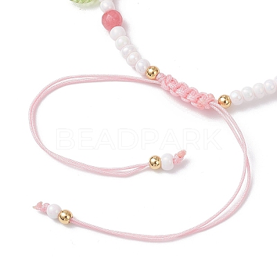 Glass Seed Bead and Resin Braided Bead Bracelets for Women BJEW-MZ00237-02-1