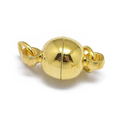 Rack Plating Brass Magnetic Clasps with Loops KK-F801-03A-G-1