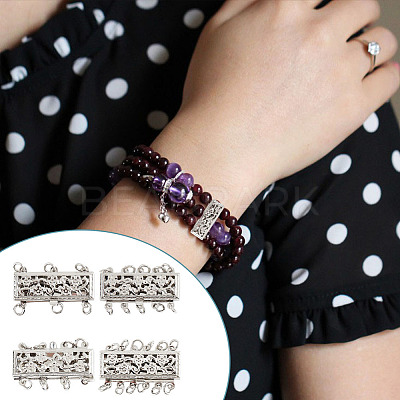 4Pcs 4 Styles Brass Box Clasps KK-DR0001-13-1