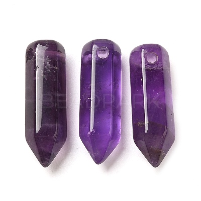 Natural Amethyst Pointed Pendants G-C158-05D-1