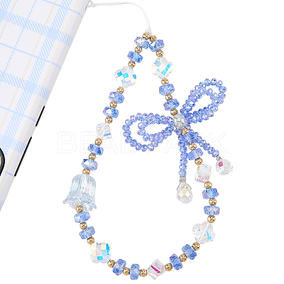 1Pc Bowknot Synthetic Quartz Bead Mobile Straps AJEW-BM0001-48B-1