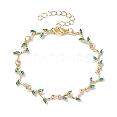 Cubic Zirconia Branch Links Bracelets & Necklaces Sets SJEW-JS01294-1