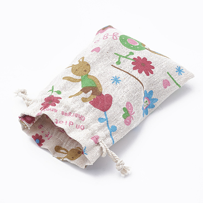 Polycotton(Polyester Cotton) Packing Pouches Drawstring Bags ABAG-T006-A03-1