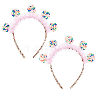 Cloth with Lollipop Hair Bands for Women Girl OHAR-WH0029-13B-1
