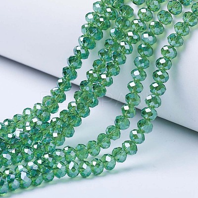 Electroplate Glass Beads Strands EGLA-A034-T6mm-A10-1
